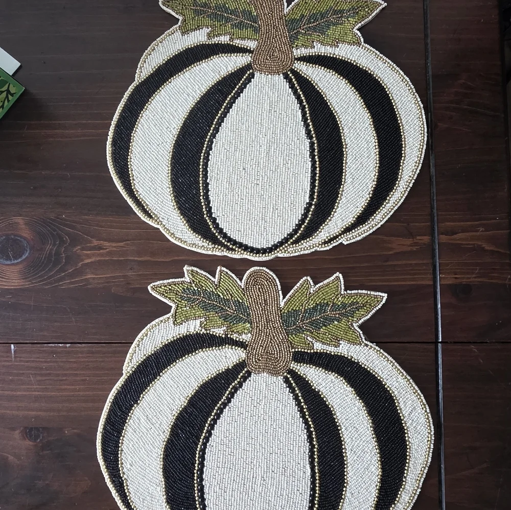 MacKenzie-Childs Tuxedo Pumpkin Placemats - Set of 2 - Picture 4 of 13